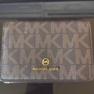 Michael Kors Signature Print Brown Wallet